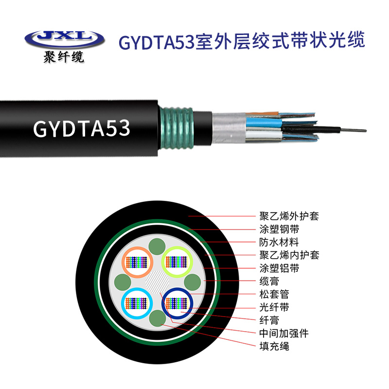GYDTA-53松套层绞式金属加强芯带状铠装光缆