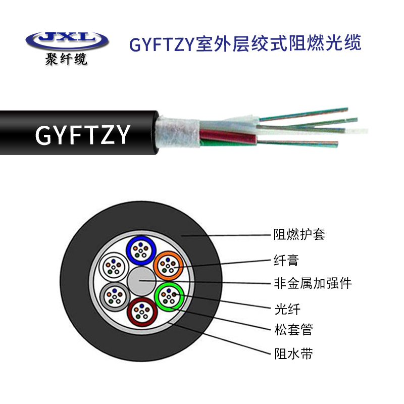 GYFTZY松套层绞式非金属加强芯非铠装阻燃光缆